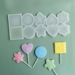 Силиконовая форма для леденцов «Погремушки микс 5 фигур»