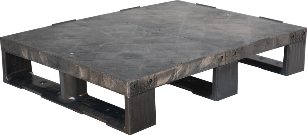Паллет 800x600х150 сплошной, на 3-х полозьях, арт. TR 680 черный, код: 07877