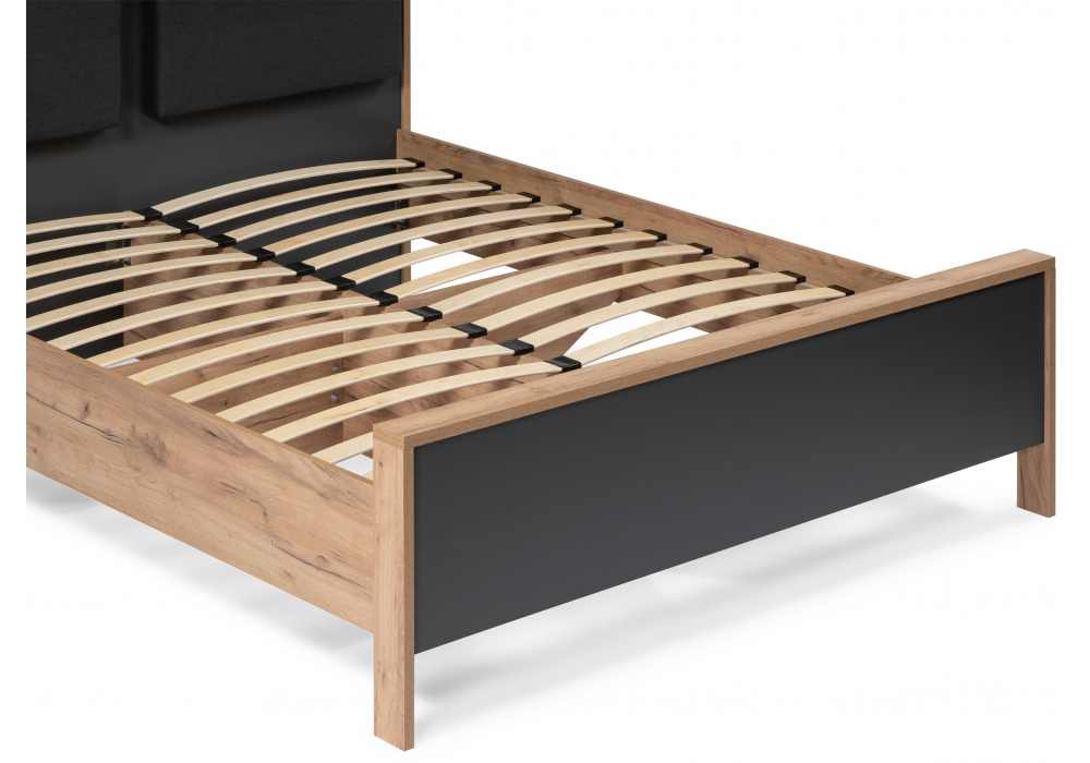 Кровать Woodville Тхан 180х200 дуб крафт золотой, антрацит