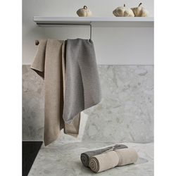 Набор из двух кухонных вязаных полотенец из коллекции Essential, темно-серое/бежевое