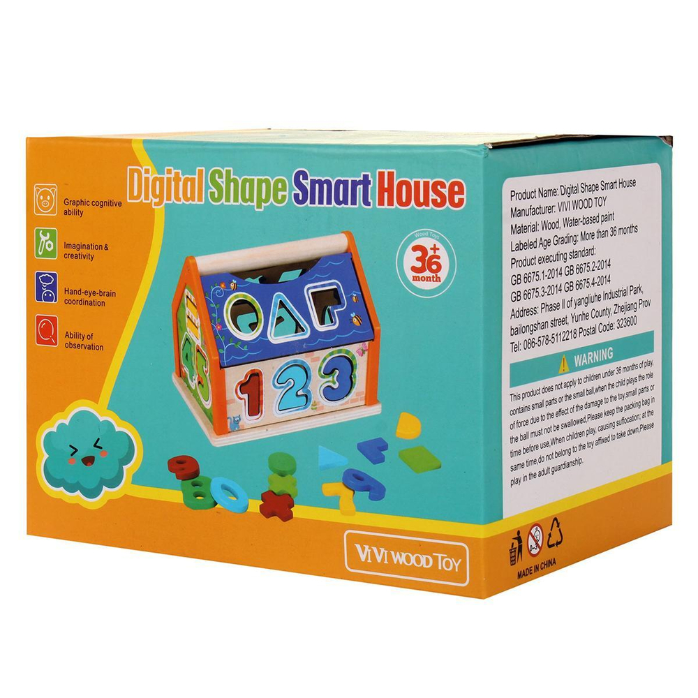 Развивающая игрушка деревянная Сортет обьемный, коробка C-41834