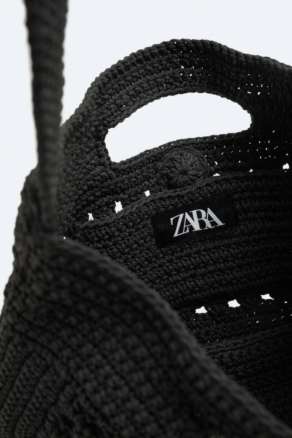 ZARA ТКАНАЯ СУМКА SOFT, ЧЕРНЫЙ