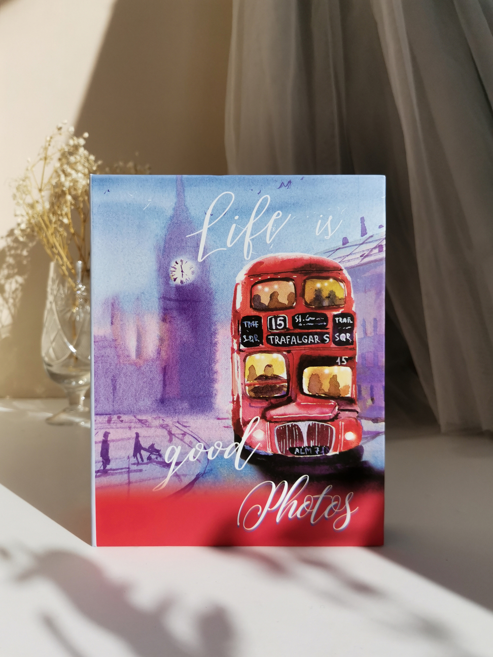 Фотоальбом на 100 фото 10х15 см, пластик. листы watercolor travel Лондон