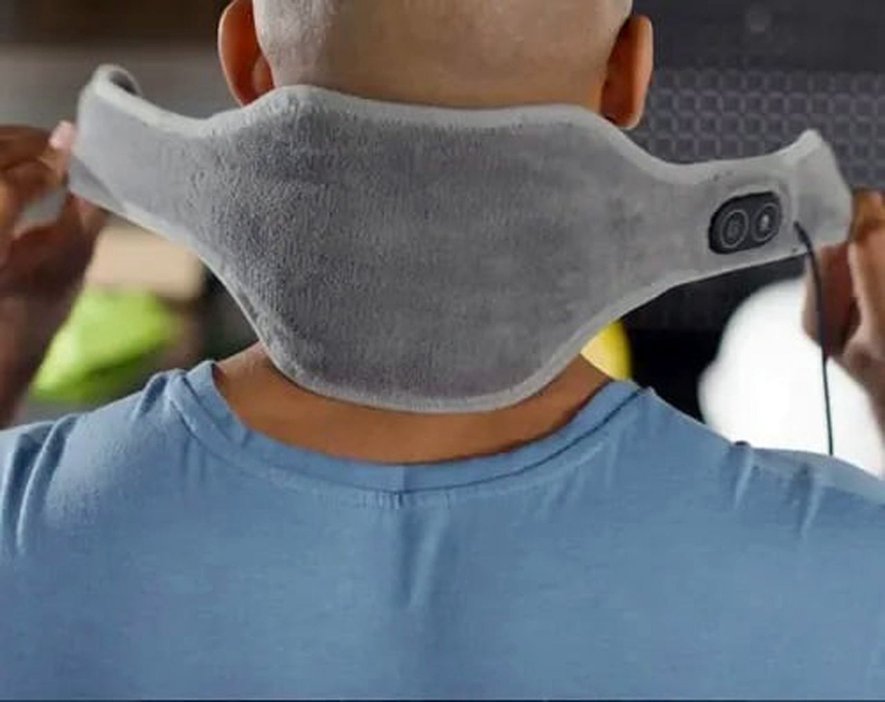 Массажер для шеи Calming Heat Neck Wrap, 3 режима, подогрев, цвет серый