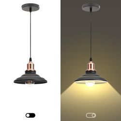 Светильник подвесной ЭРА PL4 BK/RC под лампу E27 высота плафона 80мм подвеса 800мм черный/медь