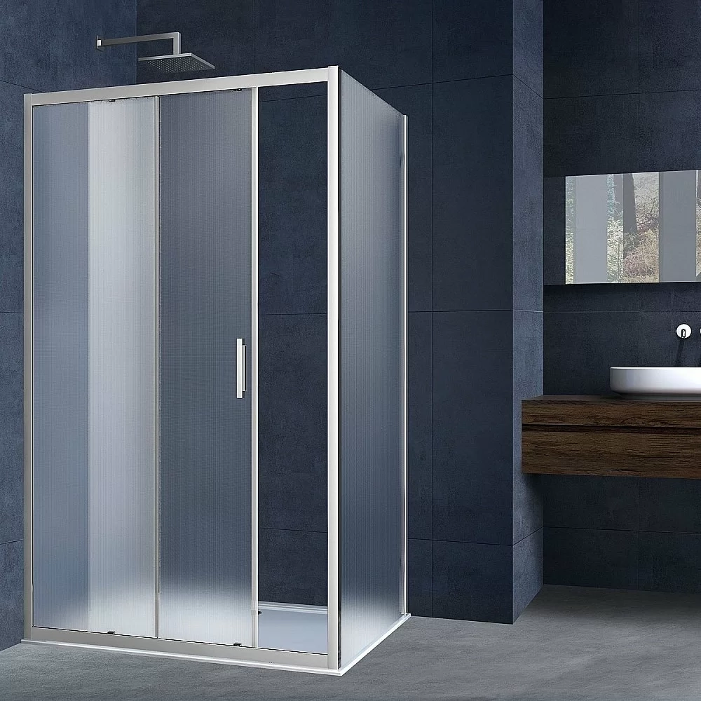Душевой уголок Vincea ALPHA VSR-3AL9012MT 120x90 стекло текстурное/профиль хром