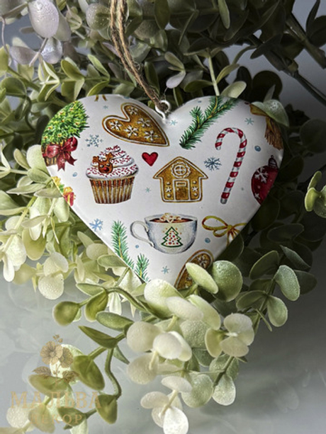 Декор подвесной "Сладкое сердце" 9,5х10см + 9см подвес