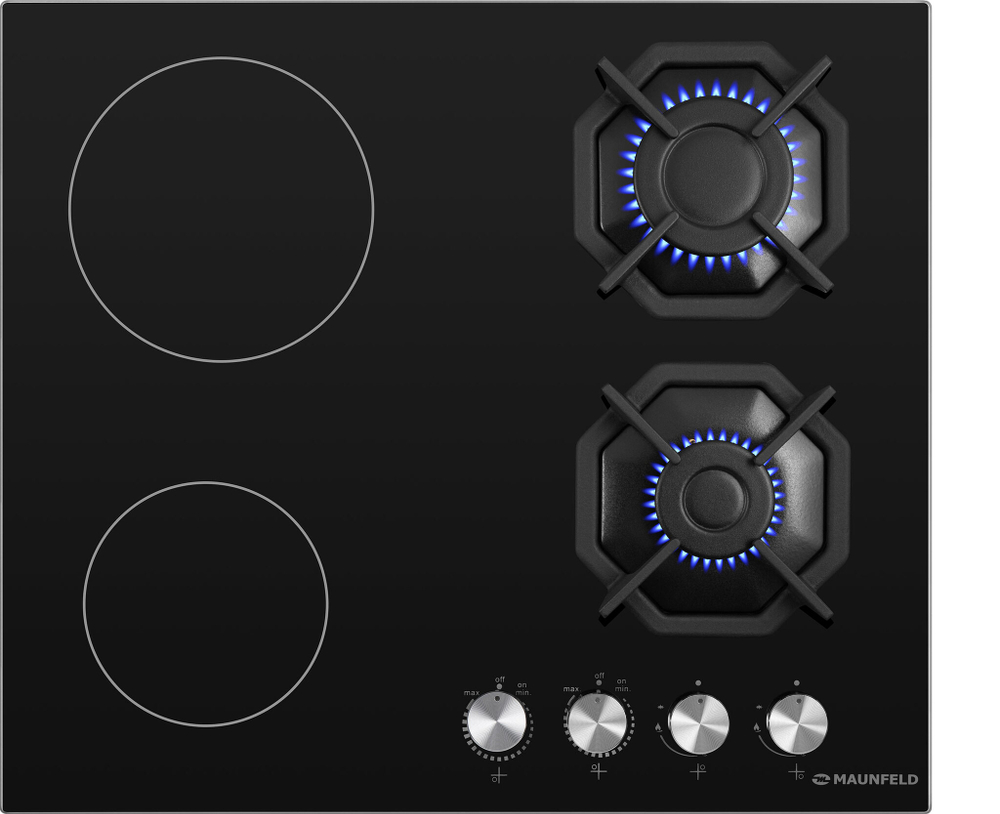 Комбинированная варочная панель MAUNFELD EEHG.642VC.2CB/KG фото 