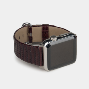 Ремешок для Apple Watch 40/41/42 mm из кожи ящерицы, бордового цвета
