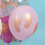 Шар (12''/30 см) Новорожденный (сердца и облака), Ассорти, кристалл, 5 ст, 25 шт.