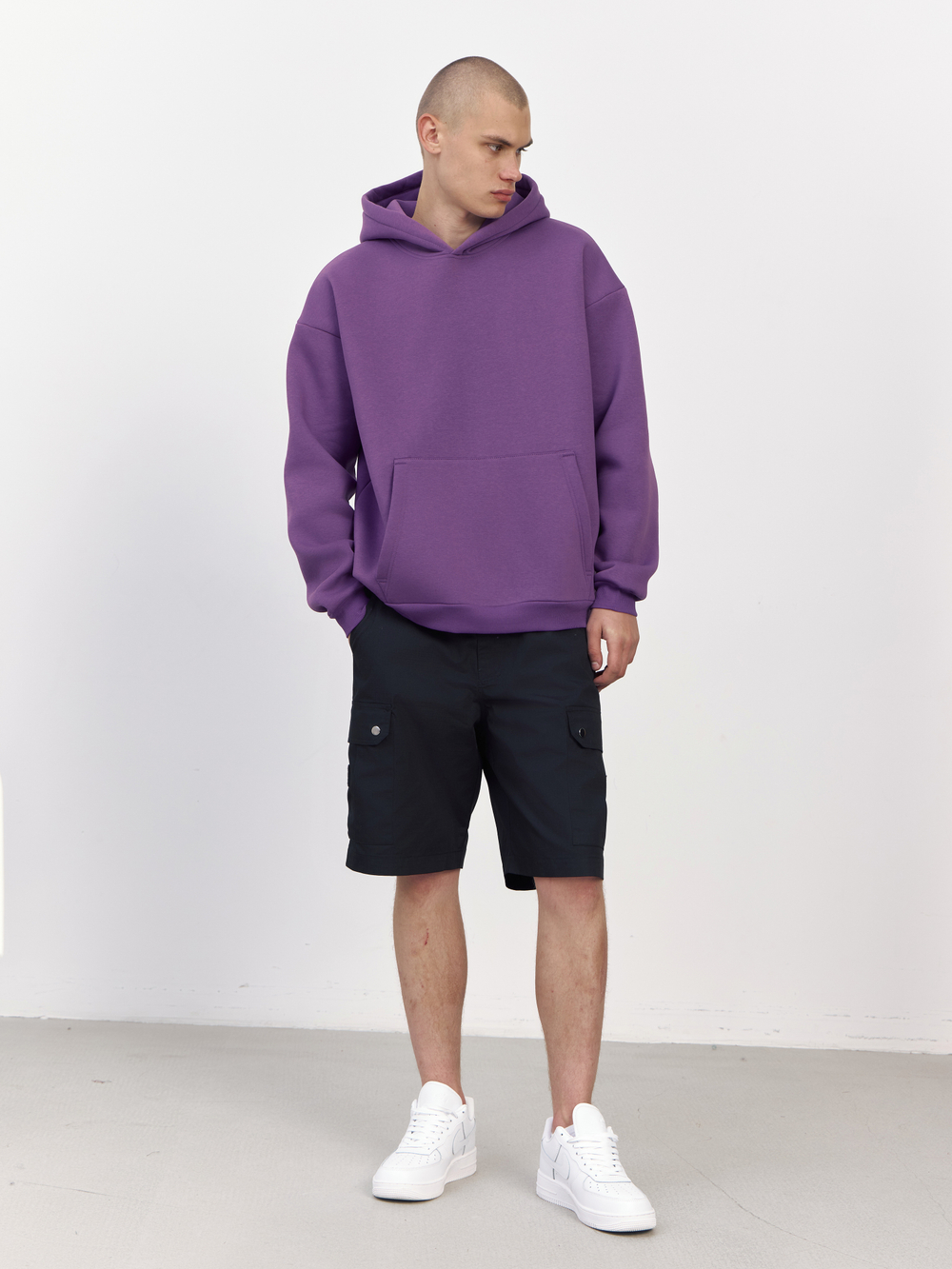 Худи с начесом (темно-фиолетовый)