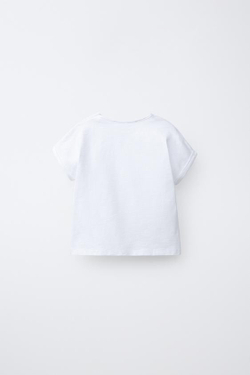 ZARA ОДНОТОННАЯ ФУТБОЛЫКА, БЕЛЫЙ