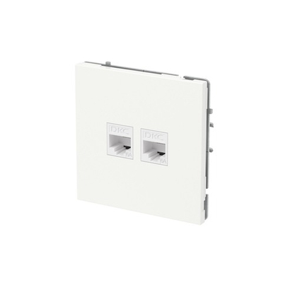 Компьютерная розетка RJ-45 без шторки, кат.6А двойная, KANT, белая магнолия