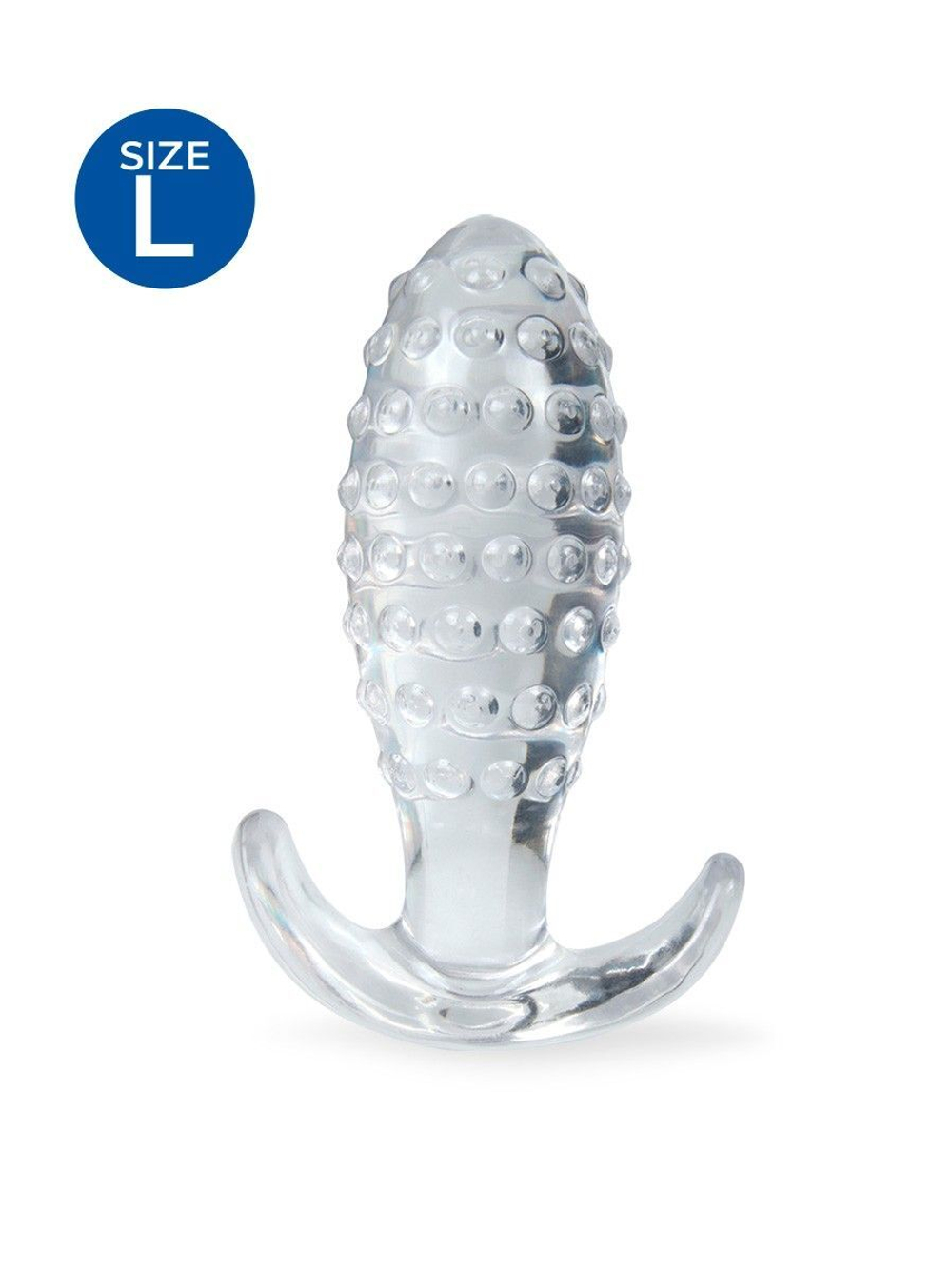 Прозрачная анальная пробка с шишечками - 10 см. (Цвет: прозрачный)