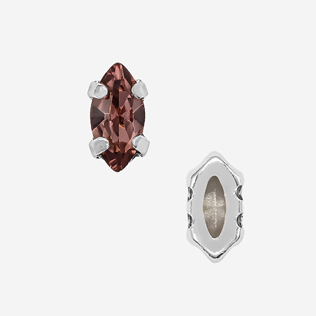 Кристалл Маркиз (Marquise Fancy Stone) в цапах, оттенок "Бургунди"/"Burgundy", 6*3мм, родирование