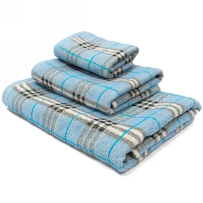 Полотенце махровое 50*90 голубая клетка