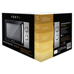 Микроволновая печь VEKTA MG720AHS, объем 20 л, мощность 700 Вт, механическое управление, гриль, таймер, серебро, MCO00053714