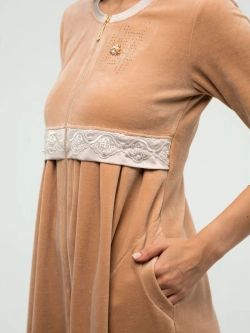 Халат велюровый на молнии для беременных