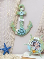 Декор на стену для интерьера "Якорь с канатом"
