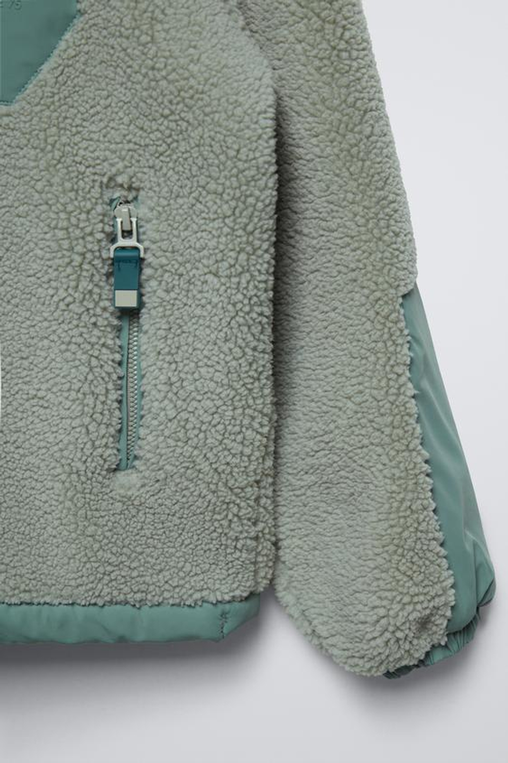 ZARA КУРТКА ИЗ ИСКУССТВЕННОЙ ШЕРСТИ, БИРЮЗОВЫЙ