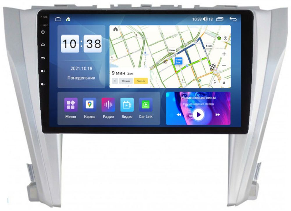 Магнитола для Toyota Camry 2014-2018 - Parafar PF466UHD на Android 13, QLED, ТОП процессор, 8Гб+128Гб, CarPlay, 4G SIM-слот
