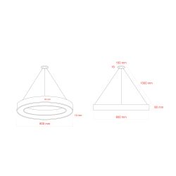 Светильник LED ЭРА Geometria SPO-134-W-40K-056 Ring 56Вт 4000К 4200Лм IP40 800*80 белый подвесной драйвер внутри
