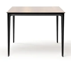 "Малага" обеденный стол из HPL 90х90см, цвет "дуб", каркас черный