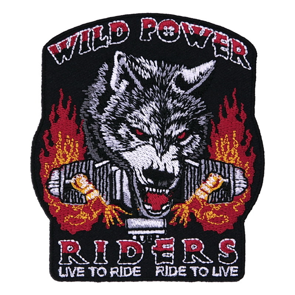 Нашивка Волк - Wild Power Riders (в огне)