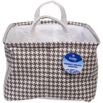 Коробка для хранения с ручками «ЭЛИНТ», цвет пастельно серый, 32*23*16см (лейбл Селфи)