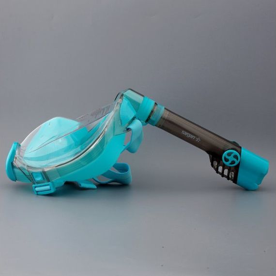 Маска полнолицевая Sargan Галактика премиум прозрачная/бирюзовая/прозрачная