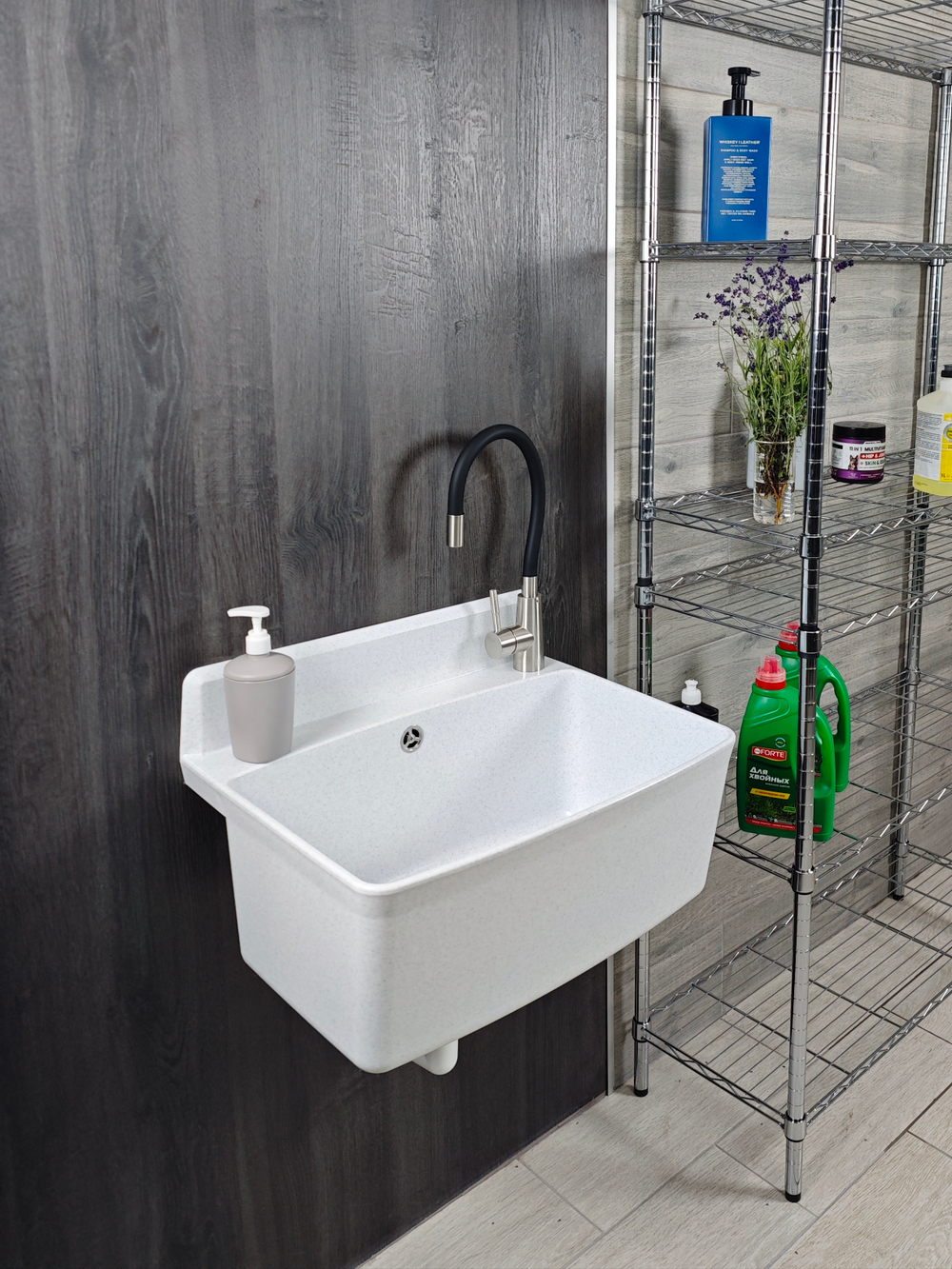 Пластиковая техническая раковина PRO MAX WHITE