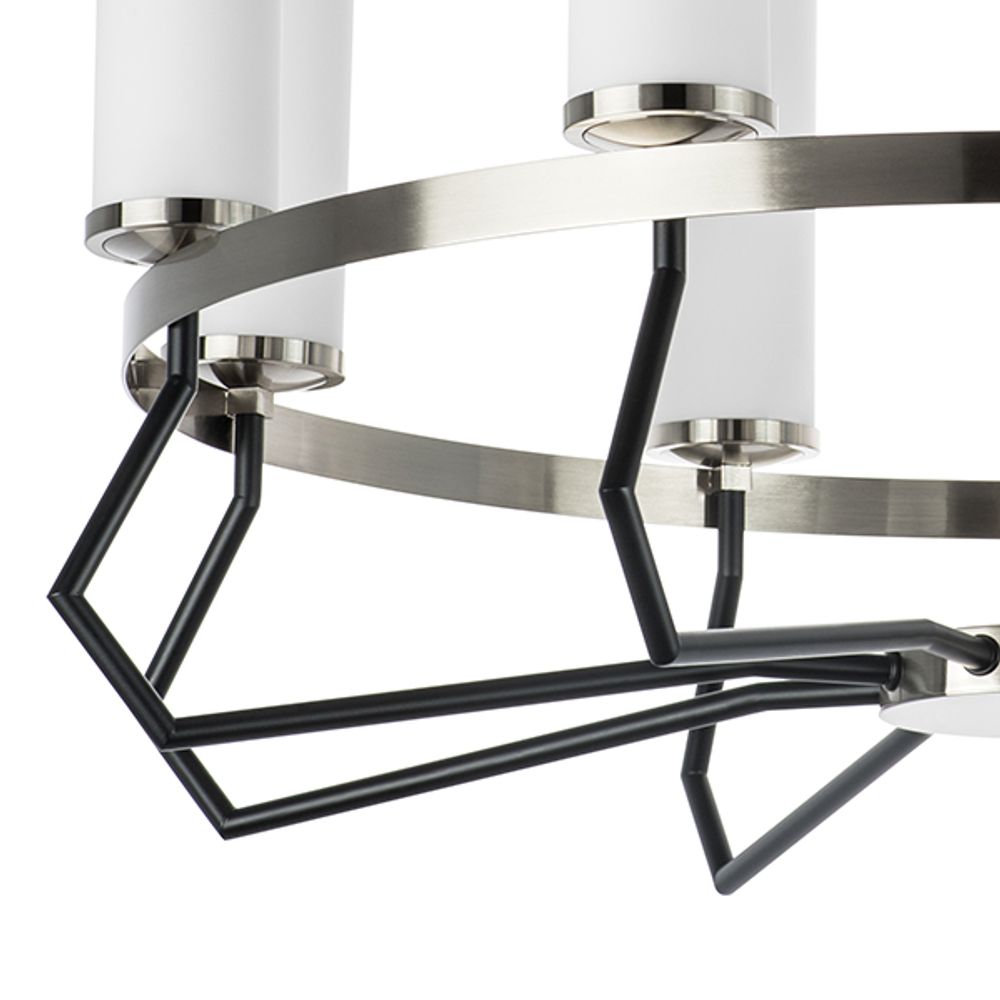 723085 Люстра FLUME 8х40W E14 ЧЕРНЫЙ МАТОВЫЙ/НИКЕЛЬ