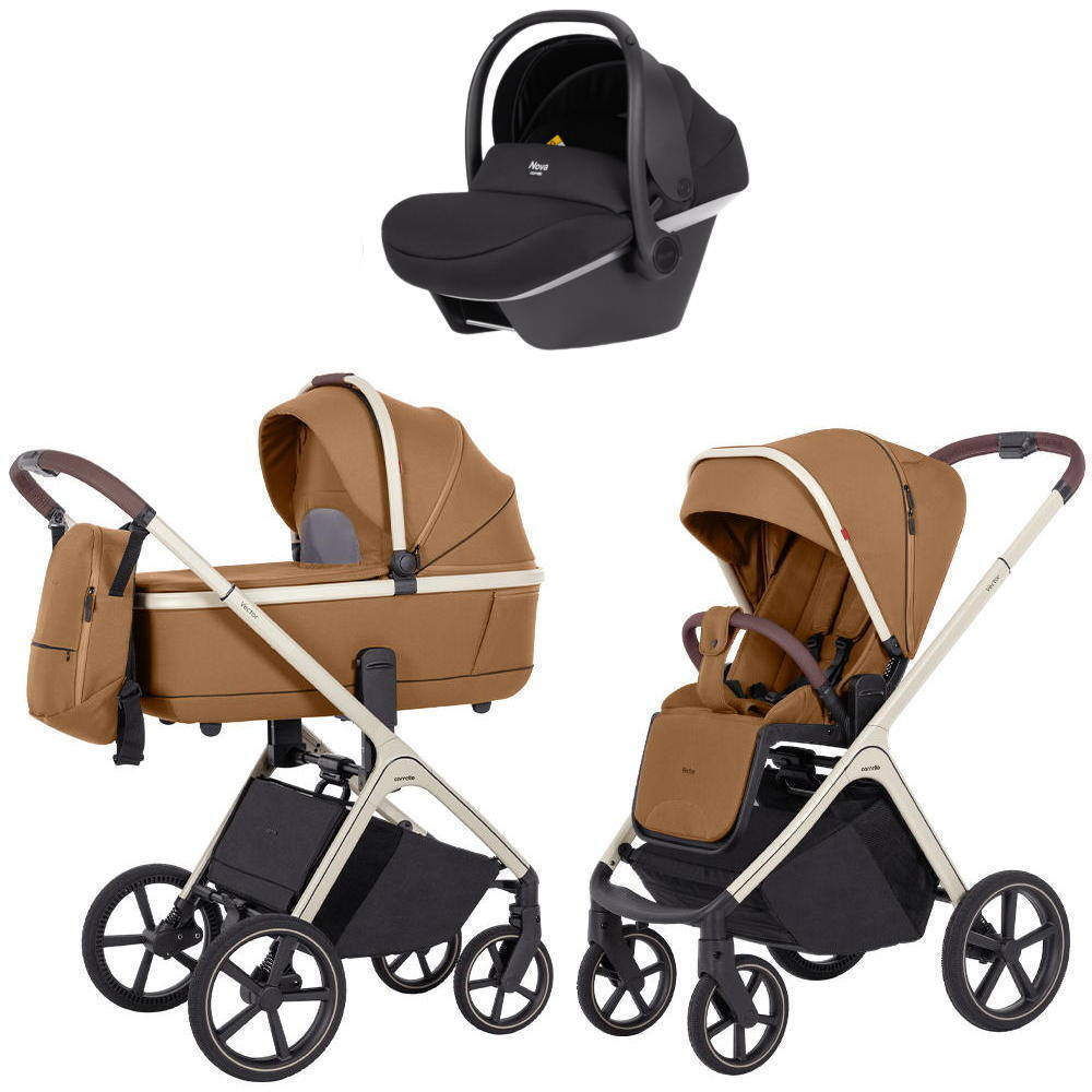 Коляска Carrello Vector CRL-6550 Nova DK791 Grey Line 3 в 1 Coral Beige