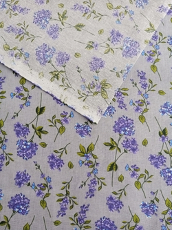 Ткань бязь плательная, рис. "Сирень", ширина 150 см, арт. 772