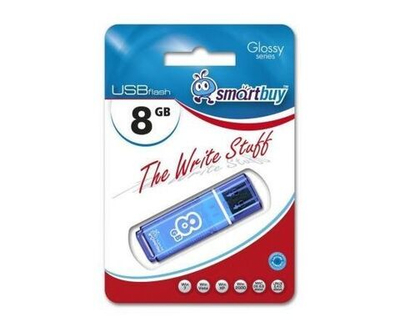 Флеш-память Smartbuy Glossy, 8Gb, USB 2.0, гол, SB8GBGS-B