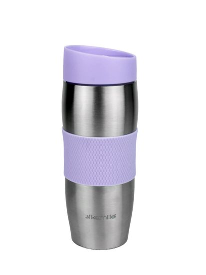 Термокружка 380 мл. из нержавеющей стали Kamille KM-2053R с TPR-вставкой