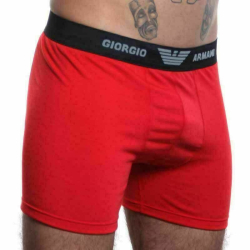 Мужские трусы боксеры удлиненные Emporio Armani красные