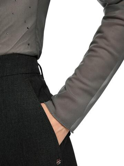 Marc Cain Водолазка прозрачная расшитая стразами