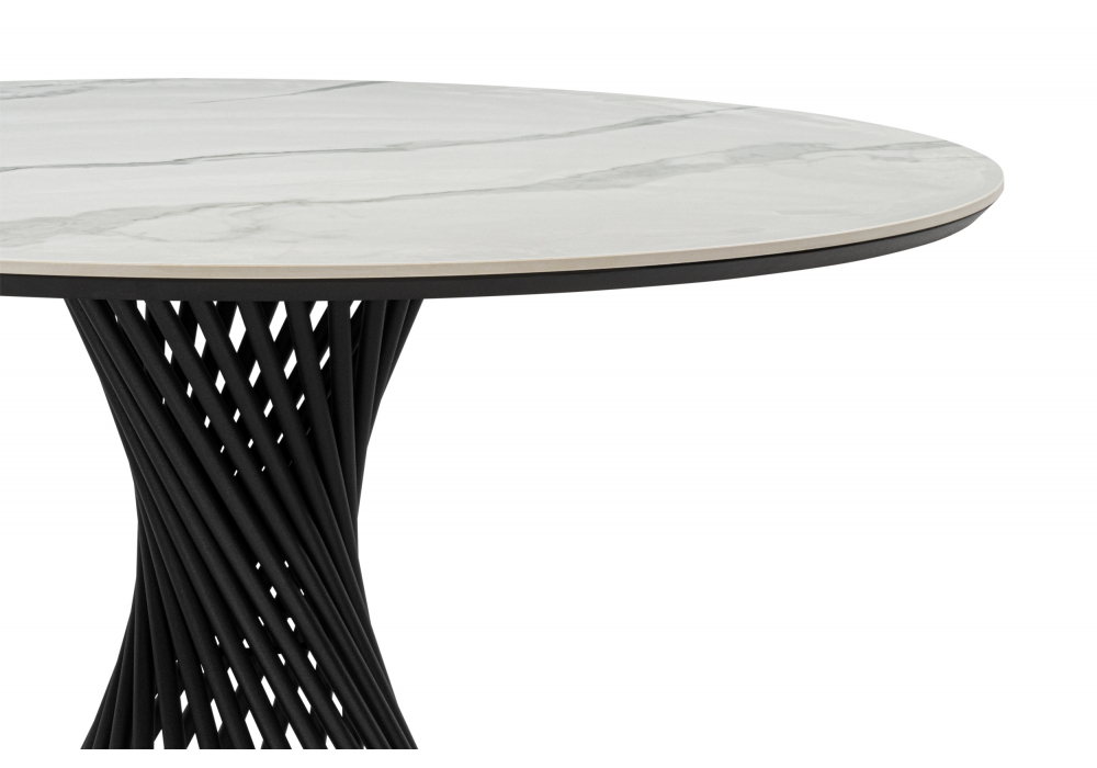 Керамический стол Woodville Вивиен 110 patagonoa bianco repose, черный