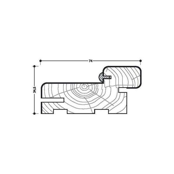 Фото короба из массива ольхи универсального ОКА 40х75 мм