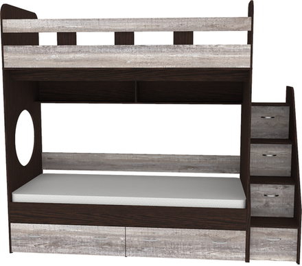 Трехъярусная кровать КарИВи Юниор  Венге Бетон