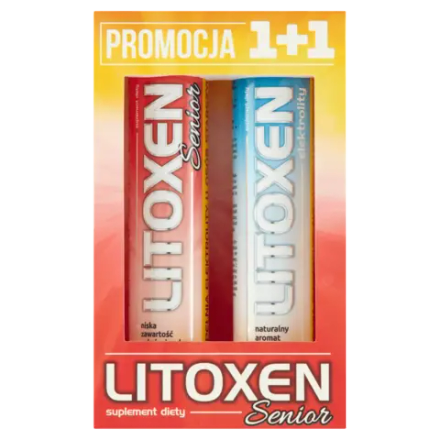 Литоксен Набор добавок к пище для пожилых людей, 20 + 20 шипучих таблеток