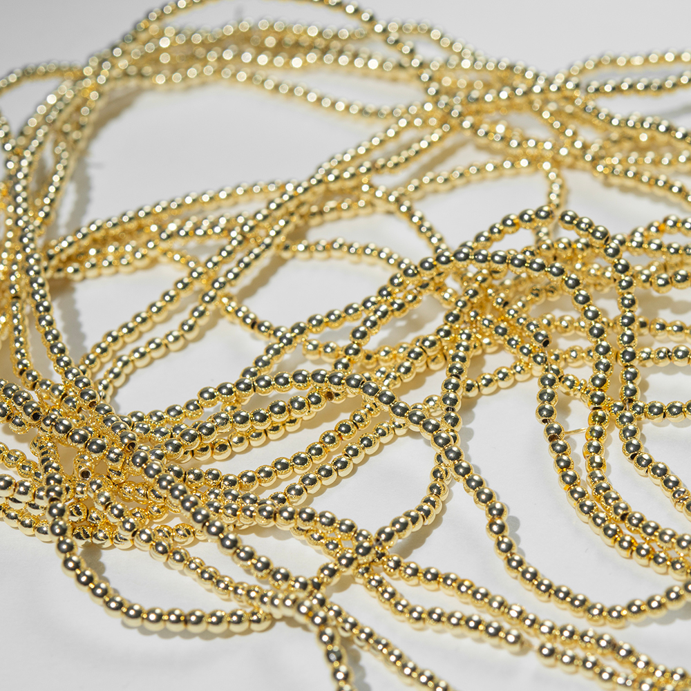 Гематин (гематит), оттенок "Светлое золото", шар (разделитель) 2,4мм