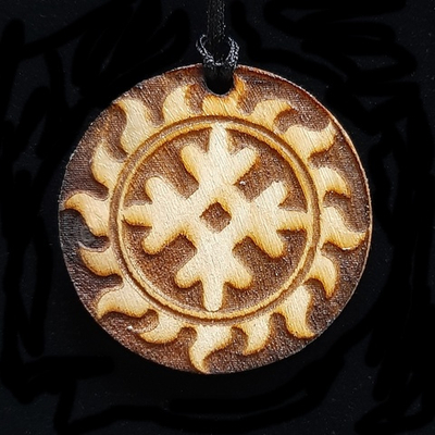 Славянский деревянный оберег Целебник. Диаметр 3 см