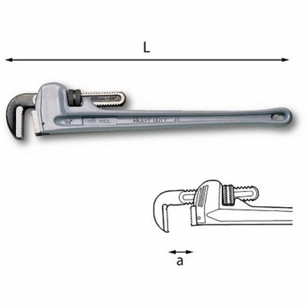 302 ALN Трубный ключ американской модели с корпусом из алюминия 3",USAG (Италия)