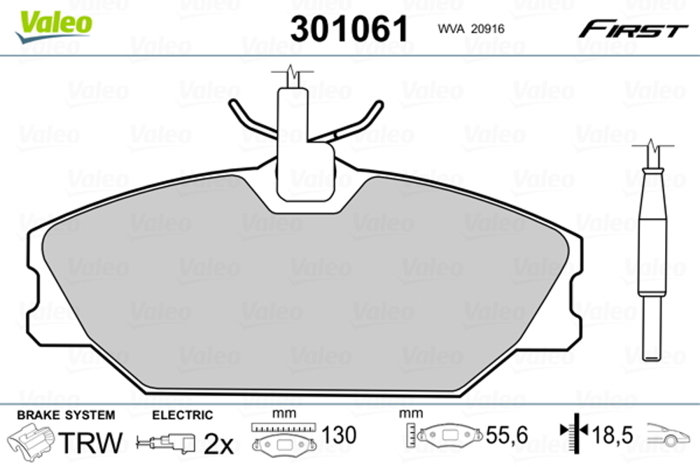 VALEO - 301061-VAL - Brake Pad Set, disc brake