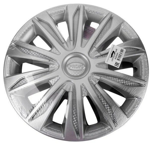 Колпак колеса R16 PROFI черный 2шт (в мешке 8 упак) (LION)