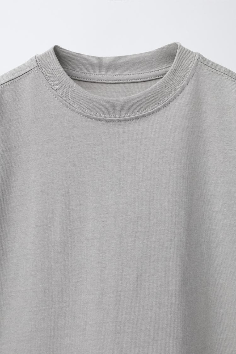 ZARA ОДНОТОННАЯ ФУТБОЛКА MEDIUM WEIGHT, СЕРЫЙ