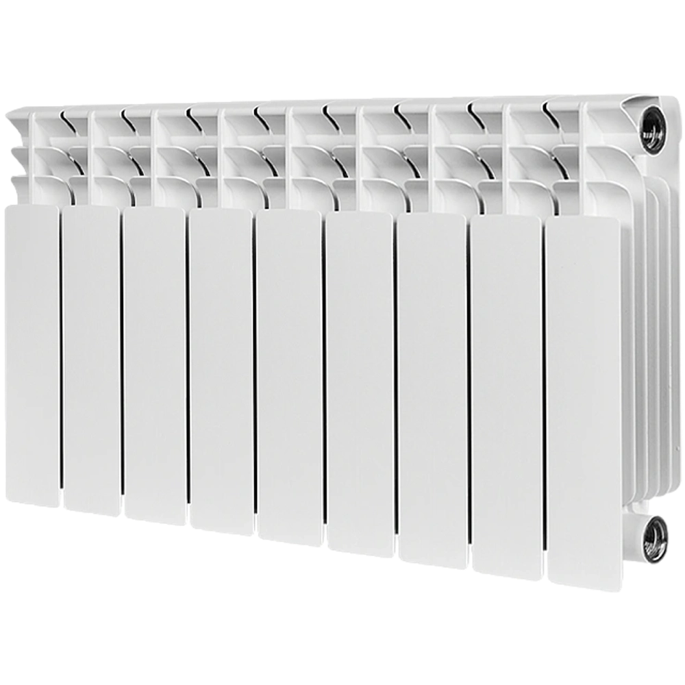 Радиатор биметаллический STOUT TITAN 350 - 9 секций (подключение боковое, цвет белый)