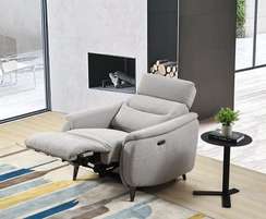 Кресло-реклайнер Level, серое букле
